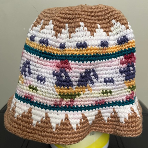 Unknown Other - Colorful Knit Bucket Hat Rooster Design Multi Color Fits S-M Size heads